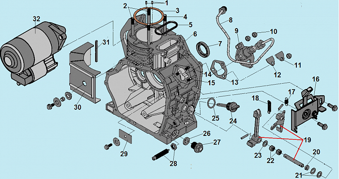 4 ДЕТАЛИ ДИГАТЕЛЯ - БЛОК - СВЕЧА - ГЛОВКА - КЛАПАНА - ПРОКЛАДКИ ГЕНЕРАТОР CHAMPION DG6501E-3