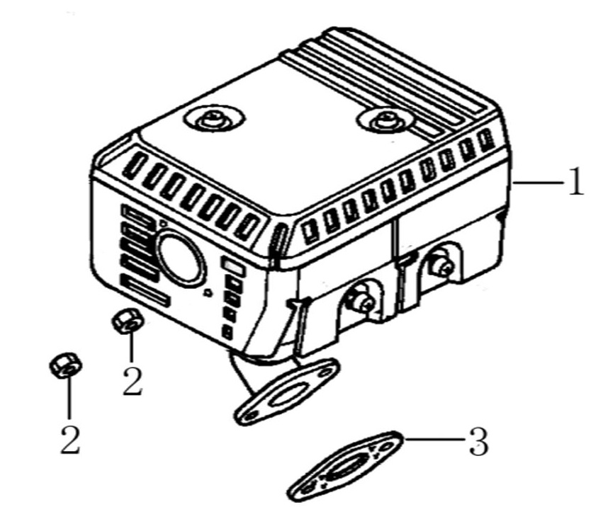 ЗАПЧАСТИ ДЛЯ МОТОПОМПЫ БЕНЗИНОВОЙ ELITECH МБ 1000 Д 80 (ГЛУШИТЕЛЬ)