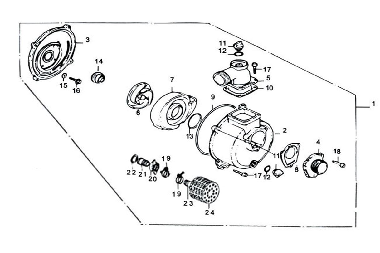 ЗАПЧАСТИ ДЛЯ МОТОПОМПЫ БЕНЗИНОВОЙ ELITECH МБ 1000 Д 80 (НАСОС)