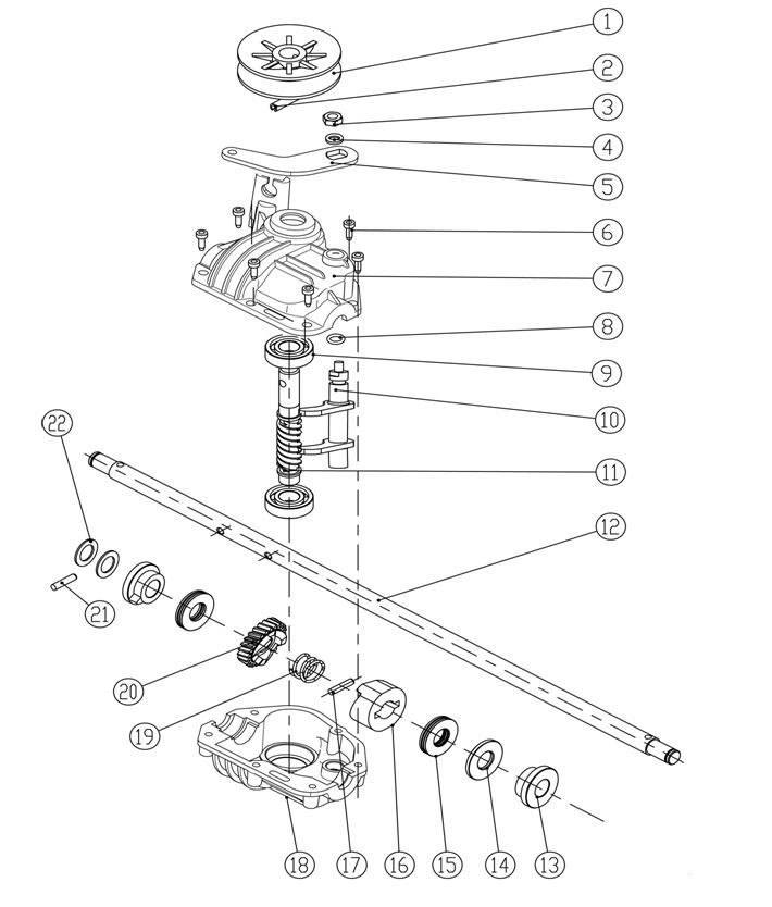 ЗАПЧАСТИ ДЛЯ ГАЗОНОКОСИЛКИ БЕНЗИНОВОЙ ELITECH К 6500DE (РЕДУКТОР)